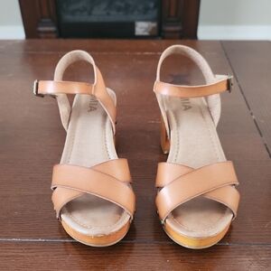 MIA Tan Cross-Strap Sandals